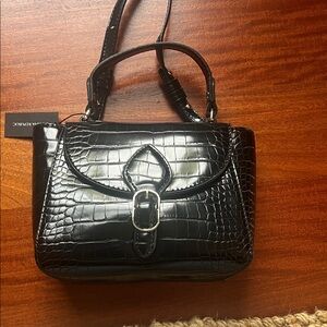 Banana republic Elegant Black Crocodile-Embossed Women's Bag NWT